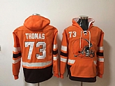 Nike Browns 73 Joe Thomas Orange All Stitched Hooded Sweatshirt,baseball caps,new era cap wholesale,wholesale hats